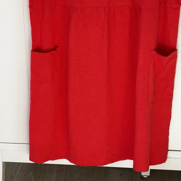 J.Jill Knit V-Neck Dress Size LP Large Petite Pockets 100% Cotton Short Sleeve - Picture 7 of 10